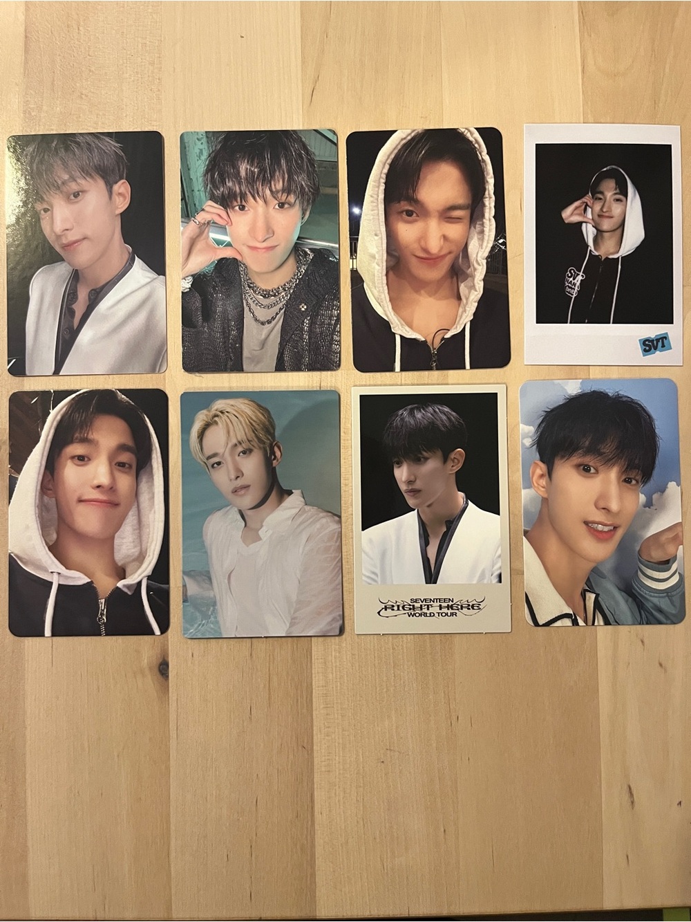 Set of 8 DK of Seventeen OFFICIAL photocards (set #1)
